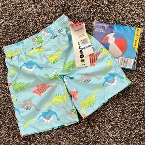 Wippette Blue Swim Shorts Trunks, Size 3T, Dinosaurs UPF 50 w/ FREE Beach Ball